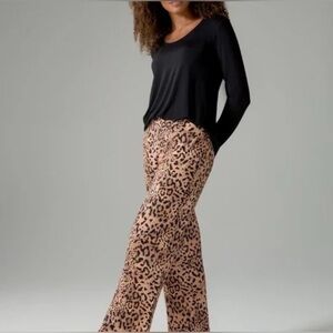 Soma Black Top with Animal Print Pajama Pants